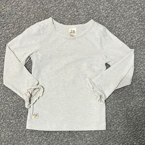 Wildflowers Cream Long Sleeve Tee with Ruffle Cuffs